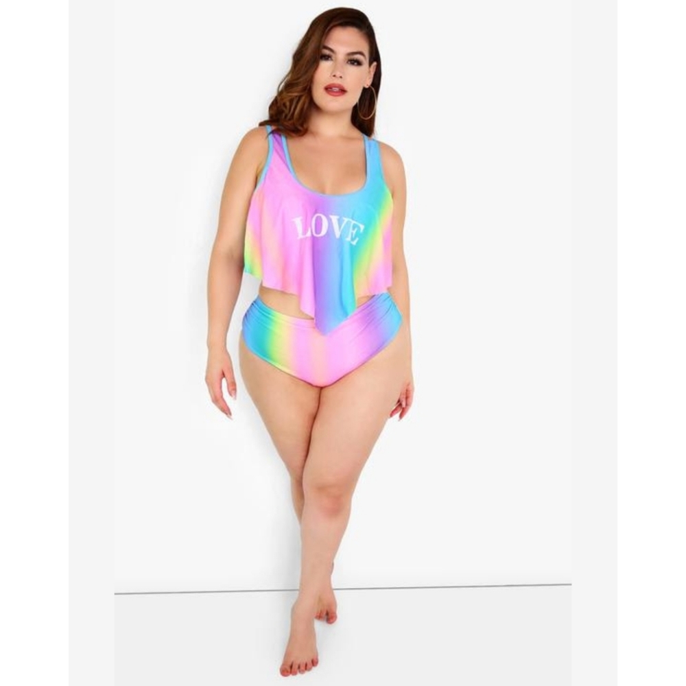 🦄 🎊HP🎉 REBDOLLS High Waisted Rainbow Bikini Bottoms - Picture 2 of 8